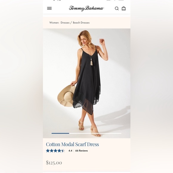 Tommy Bahama | Cotton Modal Scarf Dress in Black | size Small / Medium - Picture 8 of 8